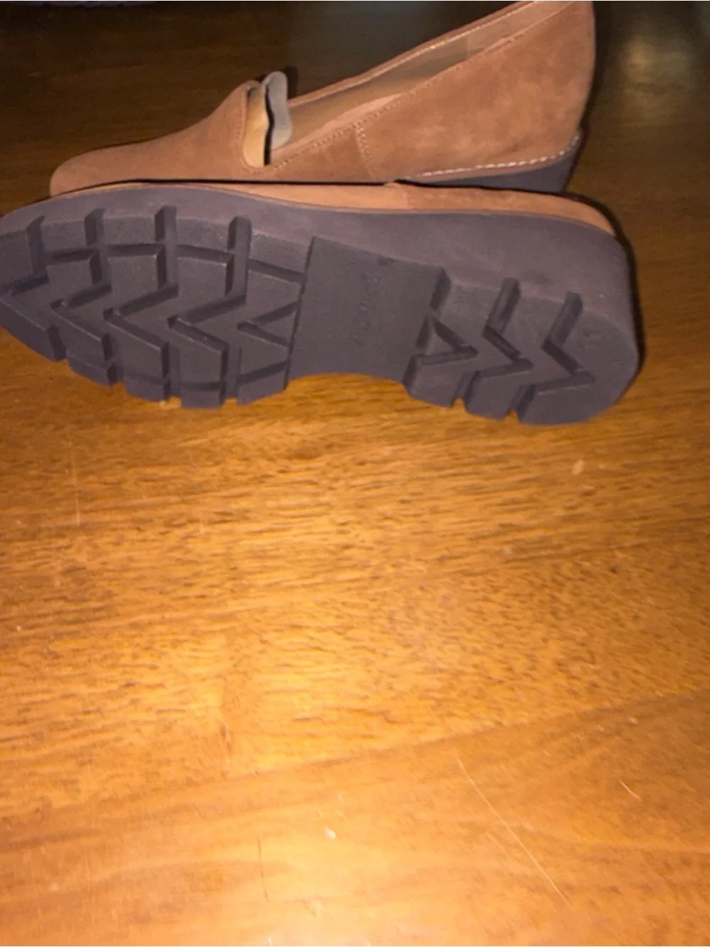 Vionic Cognac Brown Suede Slip-On Wedges